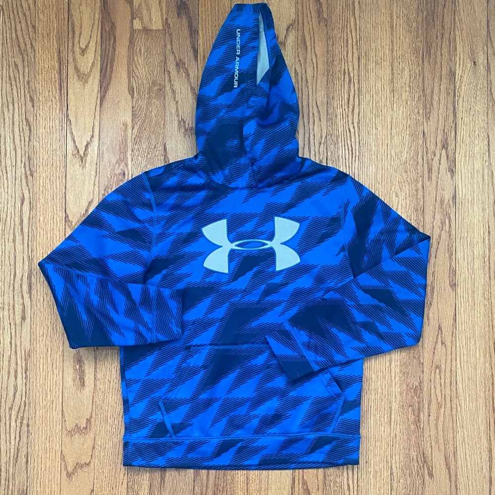 Boys Under Armour Blue/Navy hooded sweatshirt: size-YM